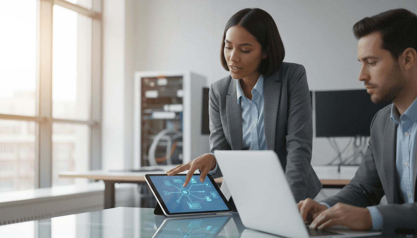 IT consultant working with client